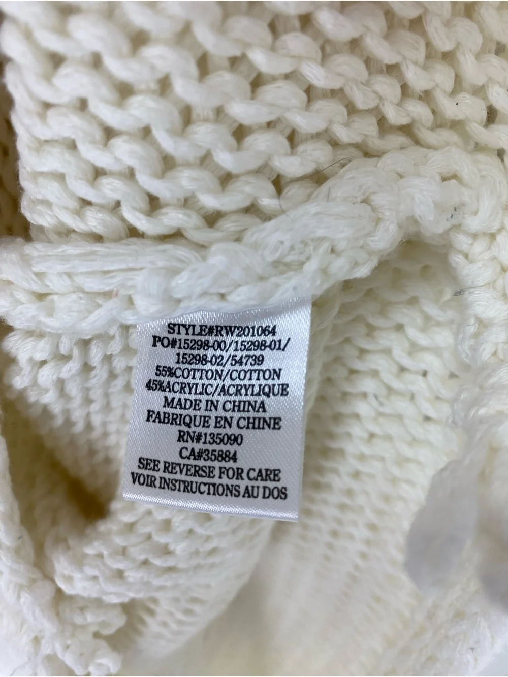 rag & bone Cream Open-Weave Crewneck Sweater